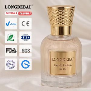 Flacon de parfum en verre rond vide, transparent, original, imprimé, avec sertissage facile, 30ml, 50ml, 100ml, mignon et simple, qualité supérieure - Product Image 1