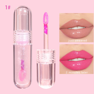 Venta al por mayor <span class=keywords><strong>niñas</strong></span> lindo brillante brillo cosmético OEM árnica sabor a fruta suave a granel claro brillo de labios Etiqueta Privada - Product Image 6