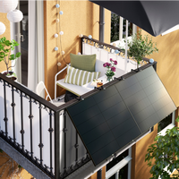 Système de montage solaire photovoltaïque pour balcon d'appartement, angle et taille personnalisables, support mural en aluminium anodisé argenté réglable, mini support photovoltaïque pour maison