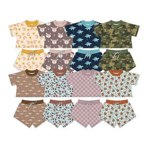 Conjunto de Ropa de Verano para Niñas, Venta al por Mayor, Camiseta de Manga Corta con Cuello Redondo y Estampado de Dibujos Animados, Pantalones Cortos, Conjunto de 2 Piezas para Niños - Product Image 3