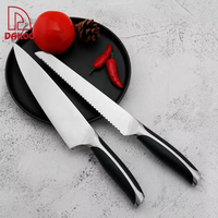 Ensemble de couteaux de chef Couteaux de cuisine de chef en acier inoxydable avec support magnétique en bloc de bois pour l'organisation de la cuisine