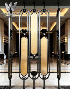 Paravent de <span class=keywords><strong>séparation</strong></span> de pièce moderne de luxe en métal doré découpé au laser, cloison en acier inoxydable pour <span class=keywords><strong>salon</strong></span>, chambre, hôtel, restaurant - Product Image 5