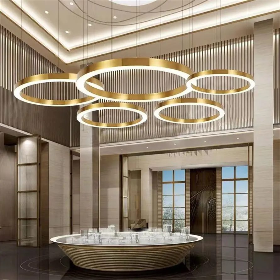 Unique Design Hotel Villa Edison Copper Pendant Lighting Square Crystal Ceiling Light
