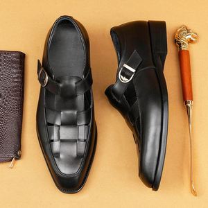 Chaussures Oxford pour hommes de style britannique, en cuir fait main, bicolores, à bout pointu, légères, formelles, à lacets, respirantes et résistantes à l'usure - Product Image 3