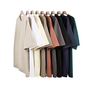 เสื้อยืดแขนสั้นผู้ชายผ้าฝ้ายแท้เนื้อหนัก 260 กรัม สีพื้น ทรงหลวมไหล่ตก โอเวอร์ไซส์ ทันสมัย ใส่ได้ทั้งชายและหญิง ระบายอากาศได้ดี - Product Image 1