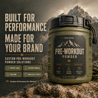 Poudre de pré-entraînement végétalienne haute teneur en protéines pour adultes, marque privée, 360g, formule personnalisée, supplément énergie, concentration, endurance, gym, fitness, en vrac