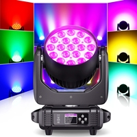 Projecteur Wash à Tête Mobile 19x15W RGBW avec Zoom 7-60 Degrés, Contrôle Pixel, DMX RDM, Lampe Stroboscopique Matricielle pour Scène, Boîte de Nuit et Théâtre