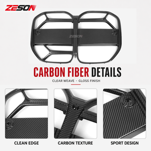 Parrilla Delantera Estilo CSL de Fibra de Carbono Seca con ACC para <span class=keywords><strong>BMW</strong></span> Serie 4 G22 G23 430i M440i <span class=keywords><strong>Coupé</strong></span> Convertible Brillante 2020+ - Product Image 4