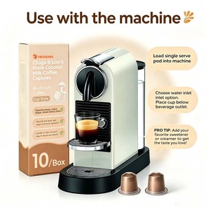 Cápsulas <span class=keywords><strong>de</strong></span> Café con Leche <span class=keywords><strong>de</strong></span> Coco y Chaga y Melena <span class=keywords><strong>de</strong></span> León OEM, Estilo <span class=keywords><strong>Taza</strong></span> <span class=keywords><strong>de</strong></span> Café con Hongos, Repone la Energía, Alivia la Fatiga - Product Image 5