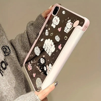 Casing Tablet PU Motif Hello Kitty Pink Lucu dengan Slot Pena, Magnet, dan Fitur Auto Sleep/Wake untuk iPad Air Pro 11 10.2/10.9 Inci