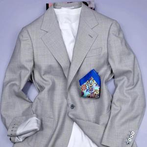 Custom Light Grey 100% <strong>Wool</strong> Breathable Business Suits Set Bespoke Single/<strong>Double</strong> Breasted Italian Notched Lapel Half Woolen - Product Image 1
