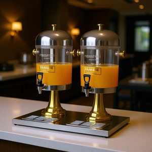 Distributeur de boissons commercial Fajong Ic Dual 16L en acier inoxydable, refroidi par glace, plaqué or, pour comptoir, transparent - Product Image 3