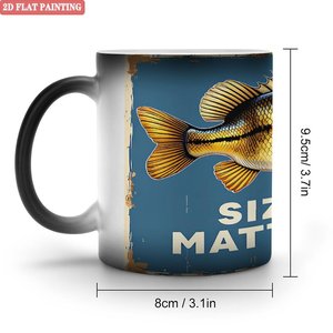 Taza de Cerámica Negra Esmerilada de 11 oz, Cambia de Color con el Calor, para Sublimación, Taza Blanca para Decoración Artística, Uso en Escritorio - Product Image 1