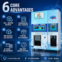 Distributeur automatique d'eau glacée PUKUI PK-ICE180 |   Production de glace de 180 kg/24 h |   Système d'eau 800GPD |   Service en libre-service |   OEM/ODM |   SDK