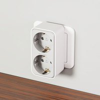 Pheiyon Moderne Schuko-Wandsteckdose Adapter 2*16A 250V Standard-Erdung 2-fach Steckdosenadapter IP20 Kommerziell Wohnbereich EU