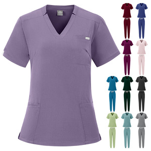 Unisex V-Neck Scrub <b>Top</b> Set Moisture Wicking Hospital Uniforms - Product Image 1