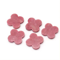Pierres précieuses en vrac personnalisées de haute qualité Rhodonite naturelle et Quartz Rose coupe plate trèfle à quatre feuilles en gros