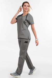 Set di scrub con fasciatura personalizzata elasticizzati e traspiranti da donna, camice da allattamento, uniformi mediche, uniformi chirurgiche ospedaliere in Spandex - Product Image 4