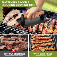Presse à griller rectangulaire en fonte robuste pour burgers, grillades, viande et volaille, outils de cuisine antiadhésifs pour la maison et la restauration
