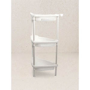 Lusso moderno mensola angolare a 3 livelli in acciaio inox bianco finitura in ottone per bagno soggiorno camera da letto Hotel applicazioni cucina - Product Image 1