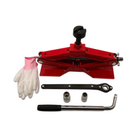 Kit de cric à ciseaux en acier rouge de 2 tonnes pour voiture Tesla