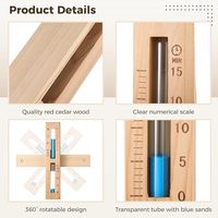 Minuteur à sable mural en bois à double tube avec marquage d'échelle pour sauna, bain et décoration domestique