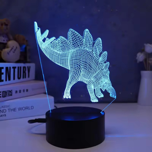 Lámpara de Noche LED 3D de Dinosaurio, Recargable por USB, Lámpara de Mesa Acrílica con Cambio de Color, Control Táctil, Decoración para Dormitorio - Product Image 2