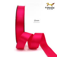 Ruban en satin polyester de haute qualité, élégant, 196 couleurs, pour bouquets de fleurs, emballage cadeau, 25 mm, pour décoration
