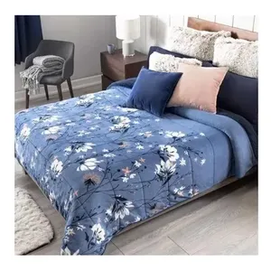 Vianney Arctic Winter Blanket Matrimonial Size <b>Floral</b> Pattern Quilted <b>Bedding</b> for Adults - Product Image 6