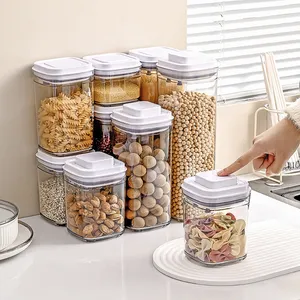 Plastik mutfak buzdolabı organizatör hava geçirmez Pop gıda depolama kapaklı konteyner
