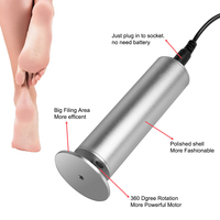 Râpe à pieds filaire 1.5A avec disques de ponçage remplaçables, ergonomique, pour éliminer la peau morte et les callosités, outil de beauté rapide, lisse et durable