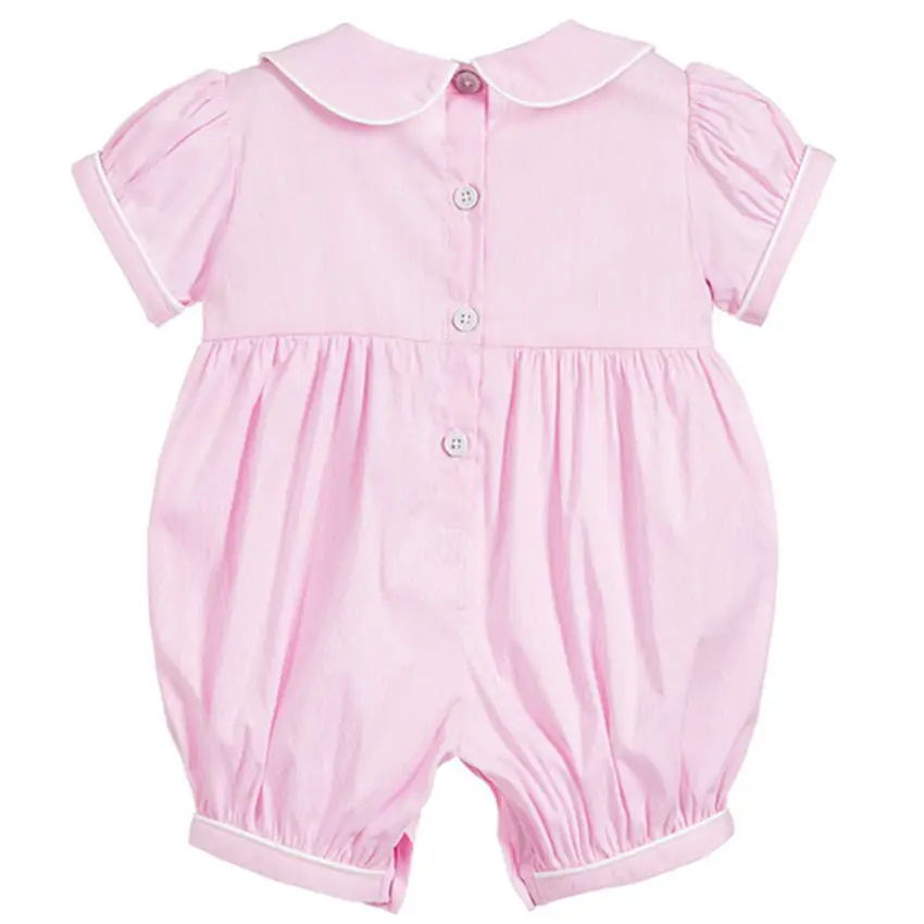 Op Maat Gemaakte Bubble Hand Geborduurde Konijn Wortel Baby Smokken Jongens Meisjes Baby Rompertjes Boutique Gesmokte Kinderkleding