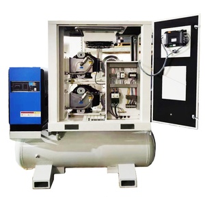 Compressore d'aria senza olio efficiente a basso rumore 11kw con il serbatoio di stoccaggio dell'aria 300L e l'essiccatore refrigerato dell'aria - Product Image 1