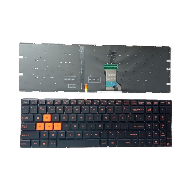 HK-HHT Laptop Replacement US Layout Wireless Backlit Black Keyboard for ROG Strix GL502 Series Gateron Switches USB 3.0
