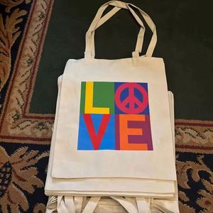 Sac fourre-tout en toile 100% coton avec poignée noire imprimée, vente en gros - Product Image 5