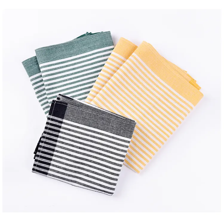 Benutzer definierte Baumwollgarn gefärbte karierte gestreifte Küchen handtücher Reinigungs tuch Geschirr tuch Dish Check Handtuch