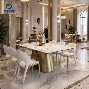 Mesa de comedor moderna <span class=keywords><strong>y</strong></span> grande, conjunto de mesas de comedor de mármol, conjunto de comedor nórdico moderno <span class=keywords><strong>y</strong></span> combinación de sillas - Product Image 2