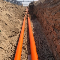 Tuyau d'eau chaude en acier pré-isolé à isolation thermique PU orange DN100mm R4.0, enterré directement, avec gaine HDPE moderne, 2.5Mpa