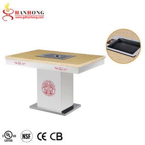 Custom Commercial <strong>Indoor</strong> Stainless Steel Marble Top Electric Smokeless Barbecue <strong>Table</strong> Restaurant <strong>Korean</strong> <strong>Bbq</strong> Grill <strong>Table</strong> - Product Image 2