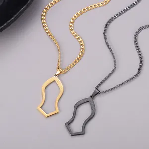 NECKLACE Pendant Stainless Steel Jewelry Arabic God Message Gift For Men AYATUL KURSI Muslim Allah's Slipper Pendant