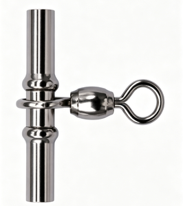 Connecteur de pêche <span class=keywords><strong>triple</strong></span> MF <span class=keywords><strong>avec</strong></span> clip, émerillons à sertir à double roulement en T pour ligne croisée, 3 voies - Product Image 1