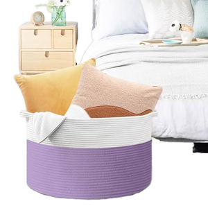 Cesta de plantas grande para decoración del hogar con asas de cuerda de algodón tejido macetas de Interior para artículos diversos y almacenamiento de juguetes Material de fibra vegetal - Product Image 4