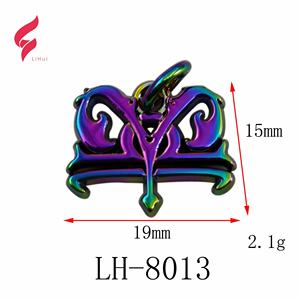 Placa de metal de aleación personalizada con forma de logotipo, abalorio pequeño de <span class=keywords><strong>angela</strong></span> hu - Product Image 5