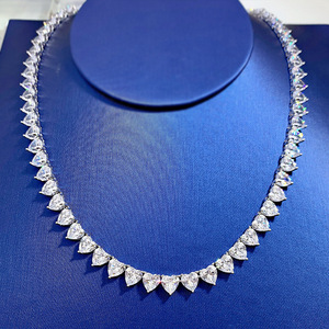 925 collar cubano de plata cadena VVS Moissanite colgantes <span class=keywords><strong>Jolleria</strong></span> De Plata Cubano Collar VS Moissanite Collar para mujer - Product Image 5