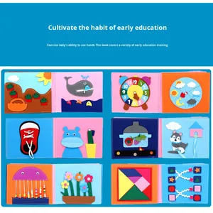 Libro <span class=keywords><strong>Puzzle</strong></span> in Feltro per l'Educazione Precoce, Gioco 3D Stereoscopico Arcobaleno per Asilo, Giocattolo Educativo per Riconoscere l'Orologio - Product Image 4