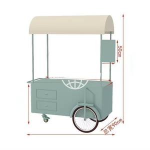 Carrito de Comida Móvil Multifuncional de Acero Inoxidable de 3 Ruedas para Exteriores, Personalizado para Hoteles, Venta al por Mayor, para Comida Rápida, Snacks y Helados - Product Image 1