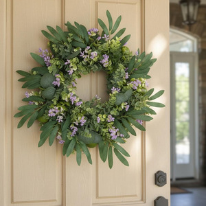 Ghirlanda Artificiale di Eucalipto e Felce Verde per Porta d'Ingresso, Arco Nuziale, Decorazione Murale, Casa e Giardino, Stile Rustico, Vendita all'Ingrosso - Product Image 5