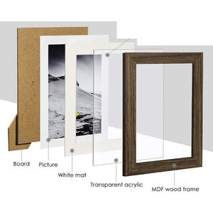 Mộc mạc tùy chỉnh Tabletop tường trang trí nội thất thủy tinh gỗ <span class=keywords><strong>MDF</strong></span> cắt dán hình ảnh khung Set - Product Image 3