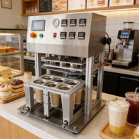 Machine à sceller les gobelets en papier pour boissons, pudding et gelée, scelleuse rapide 6 gobelets à la fois, vente chaude