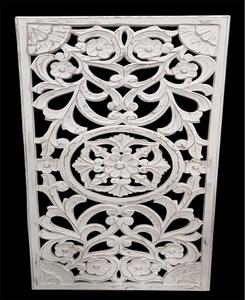 Panneau mural rectangulaire en MDF fait main, élégant art mural sculpté pour la décoration intérieure moderne, pièce d'accentuation à suspendre - Product Image 1